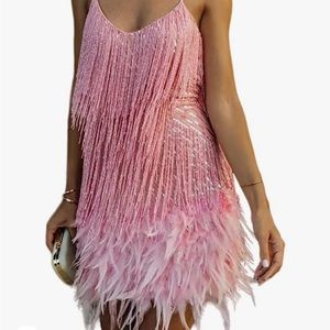 Pink Feather Dress
